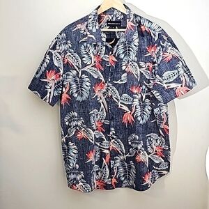 Molokai surf co. Mens hawian‎ reverse Fabric shirt. Short sleeves,  size 2XL.